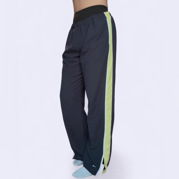 Nike Pants - RETRO Nike navy and yellow track pants